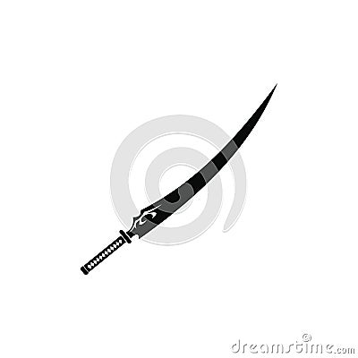 Japanese sword black simple icon Stock Photo