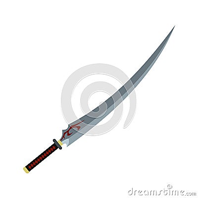 Japanese sword flat icon Vector Illustration