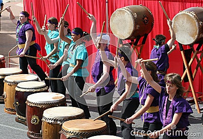 Japanese Taiko Drumming Editorial Stock Photo