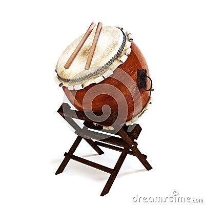 Japanese Taiko percussion drums instrument Stock Photo