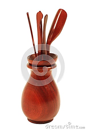 Japanese tea ceremony utensils Stock Photo