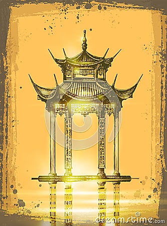 Japanese temple Vector Illustration