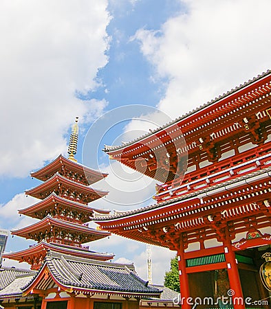Japanese temple roof Stock Photo