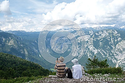 Japanese tourists photograph the panorama Editorial Stock Photo