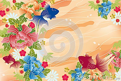 Japanese traditional card Vector Illustration
