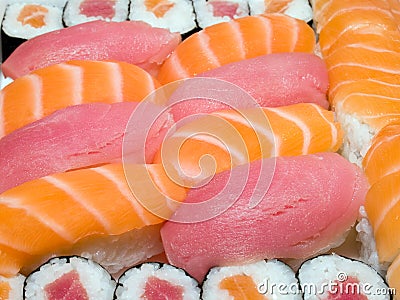 Japanese traditional food - rolls and sushi Stock Photo