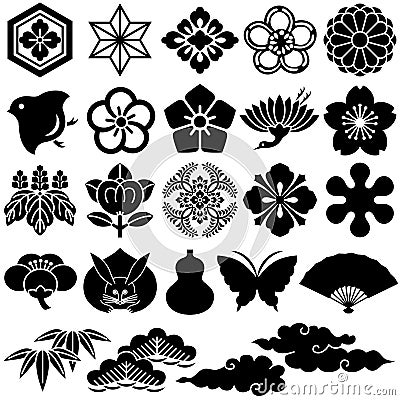 Japanese traditional icons Vector Illustration