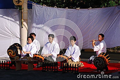 Japanese traditional musicians, Tokyo, Japan Editorial Stock Photo