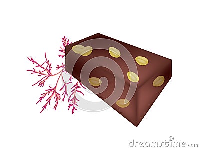 Japanese Traditional Sweet Yokan Jelly Made From Bean Jam Vector Illustration