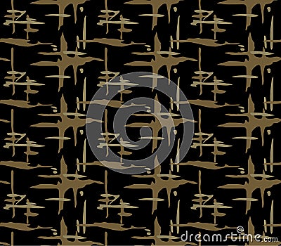 Japanese Tribal Cross Shape Brush Vector Seamless Pattern Vector Illustration