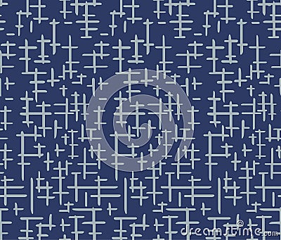 Japanese Tribal Cross Stripe Vector Seamless Pattern Vector Illustration