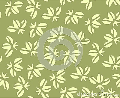 Japanese Tropical Green Leaf Vector Seamless Pattern Vector Illustration