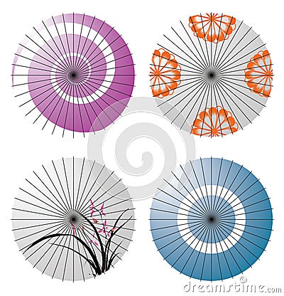 Japanese umbrella Vector Illustration