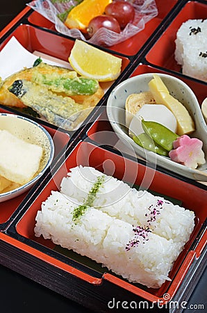 Japanese vegetarian lunch box Stock Photo