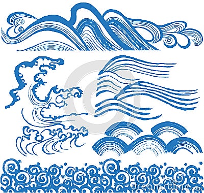 Japanese waves. Vector Illustration