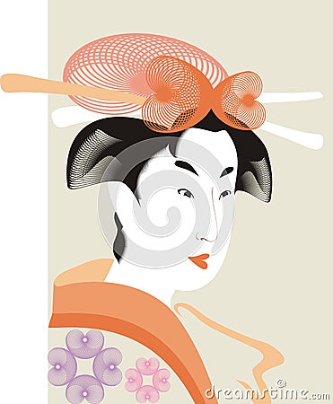 Japanese woman Vector Illustration