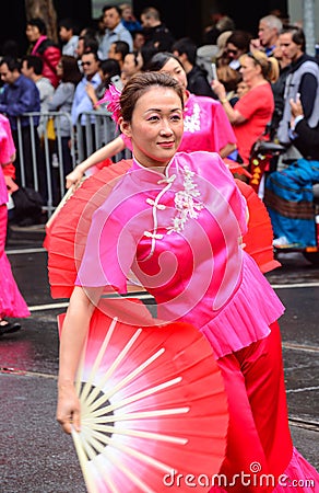 Japanese woman in parade in melbourne Editorial Stock Photo