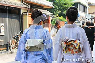 Japanese women wearing Yukata Editorial Stock Photo