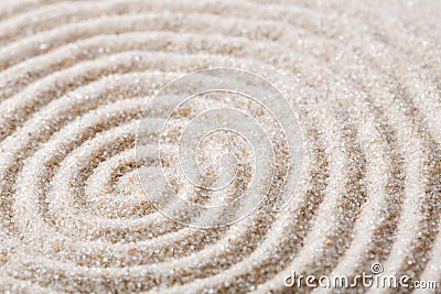 Japanese zen garden meditation for concentration and relaxation sand for harmony and balance in pure simplicity Stock Photo