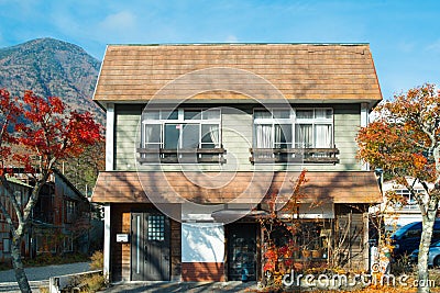 Japaness home style is located at Chuzenji Lake Editorial Stock Photo