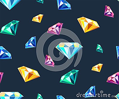 Vector background shiny brilliant stones sparkling jewelry. Modern ornamental decorative background. Vector pattern. Print for tex Vector Illustration