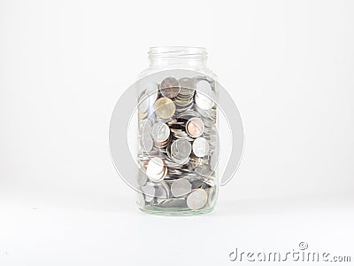 A jar of coin Stock Photo