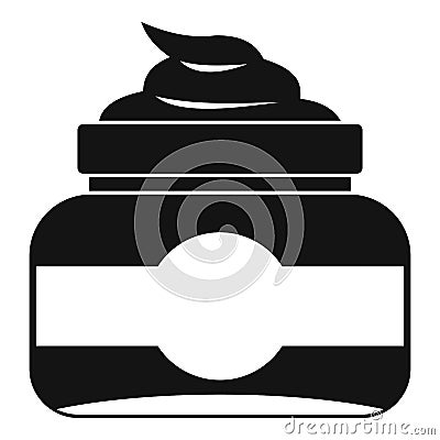 Jar of cosmetic cream icon, simple style Vector Illustration