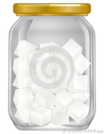 A jar of cube sugar Vector Illustration