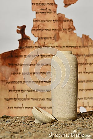 Jar for the Dead Sea scrolls Stock Photo