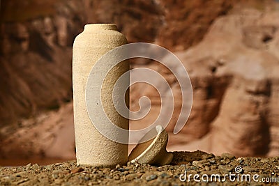 Jar for the Dead Sea scrolls Stock Photo