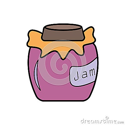 Jar of jam icon. Simple outline colored vector of autumn icons for ui and ux, website or mobile application Stock Photo