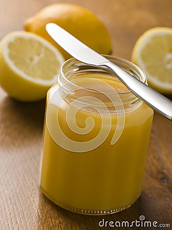 Jar of Lemon Curd Stock Photo