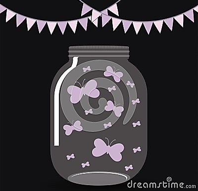 Jar mason fashion glass Vector Illustration