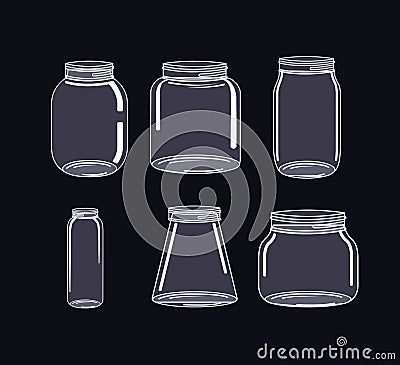 Jar mason fashion glass Vector Illustration