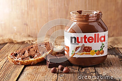 Jar of nutella Editorial Stock Photo