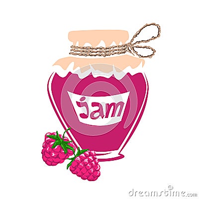 jar of raspberry jam Vector Illustration