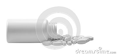 Still life of group white medical pill closeup Stock Photo