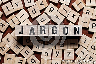 Jargon word written on wood block Stock Photo