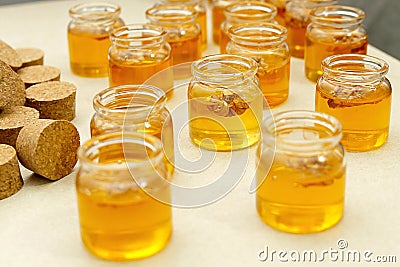 jars with honey Stock Photo