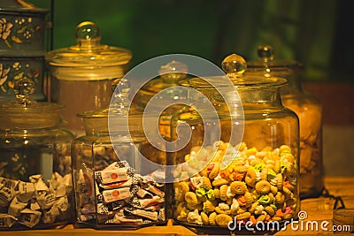 Jars of Indonesian Traditional Snacks Editorial Stock Photo