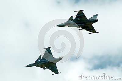 JAS Gripen fighters Stock Photo