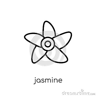 Jasmine icon. Trendy modern flat linear vector Jasmine icon on w Vector Illustration