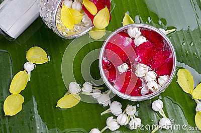 Songkran festival in Thailand Stock Photo