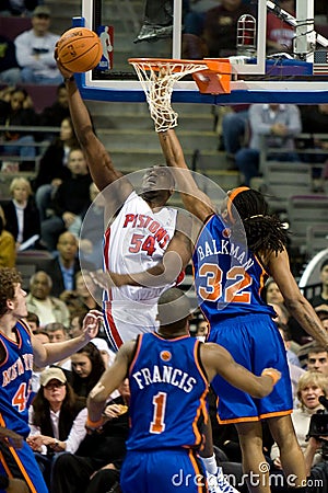 Jason Maxiell Dunks On Renaldo Balkman Editorial Stock Photo