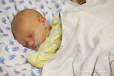 Jaundice in a newborn baby Stock Photo
