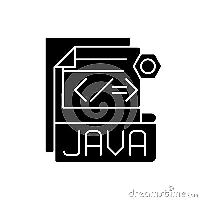 JAVA file black glyph icon Vector Illustration