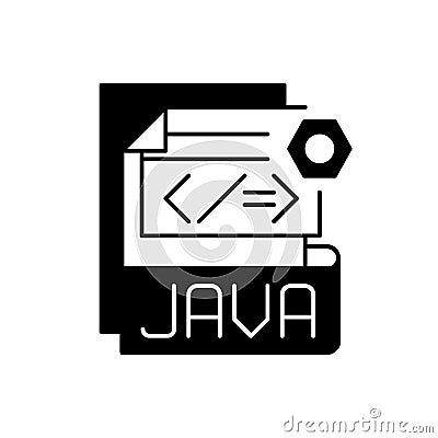 JAVA file black linear icon Vector Illustration