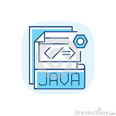 JAVA file blue RGB color icon Vector Illustration