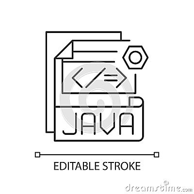 JAVA file pixel perfect linear icon Vector Illustration