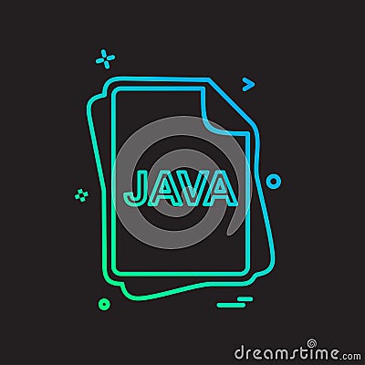 JAVA file type icon design vector Vector Illustration